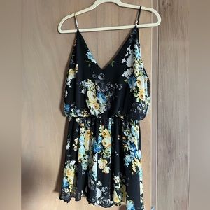 Black Floral Romper